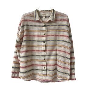 Sundance blouse multi color stripe 100% cotton sz M